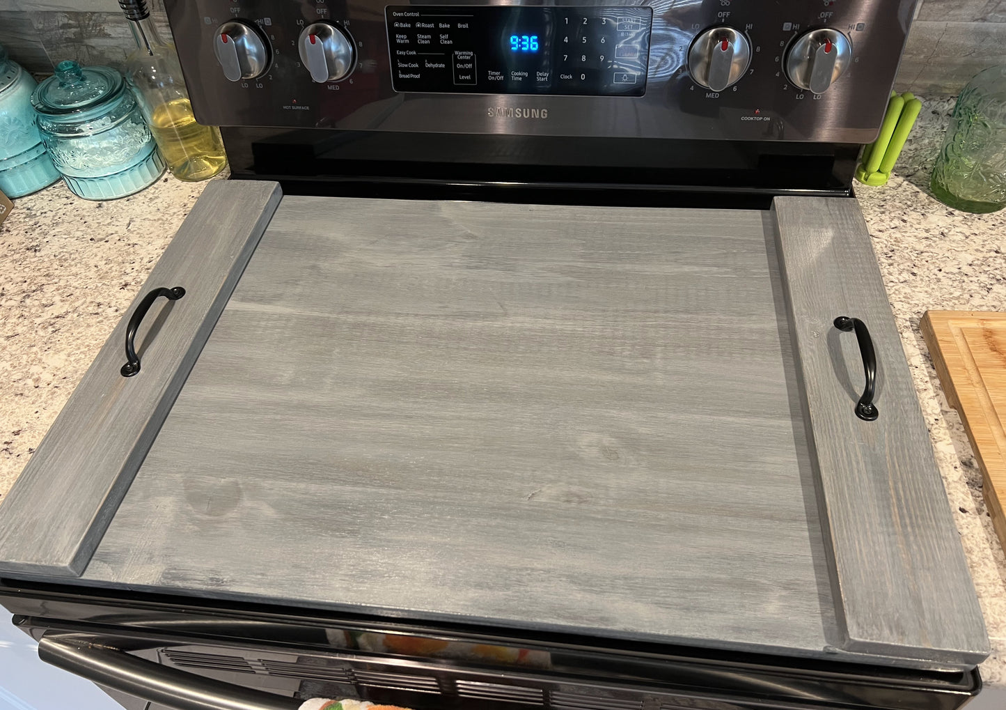 Wood Stove Covers | Wood Noodle Boards | Rustic Stove Top Cover | Wood Kitchen Stove Cover | Farmhouse Stove Cover