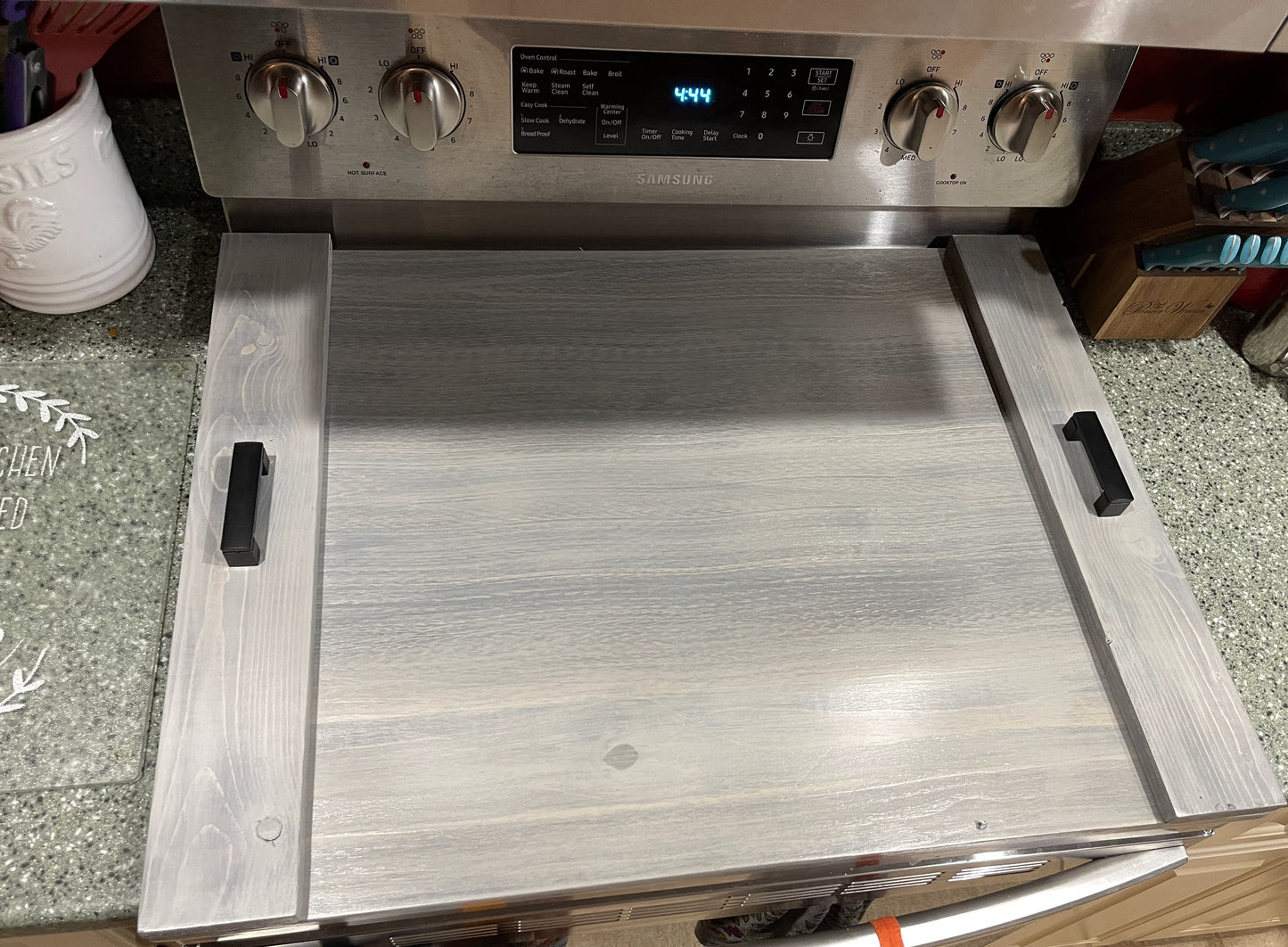 Wood Stove Covers | Wood Noodle Boards | Rustic Stove Top Cover | Wood Kitchen Stove Cover | Farmhouse Stove Cover