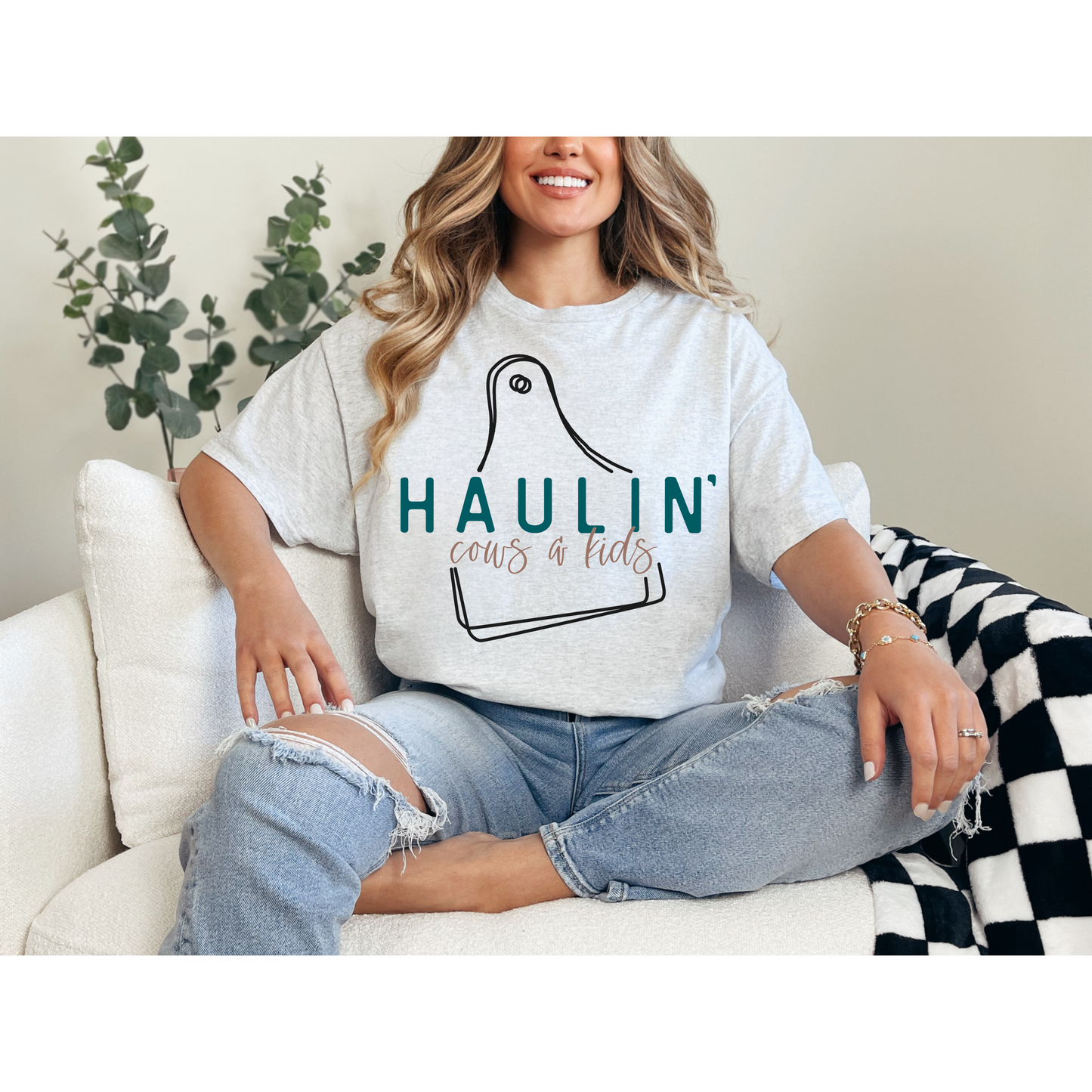 Haulin’ Cows & Kids Tee | Farm Mom Graphic Shirt | Country Life Boutique T-Shirt