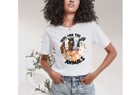Barn Show Social Crew Shirt | Here For The Animals | Farmer Shirts | Fair Season Shirts | Sublimation Designs