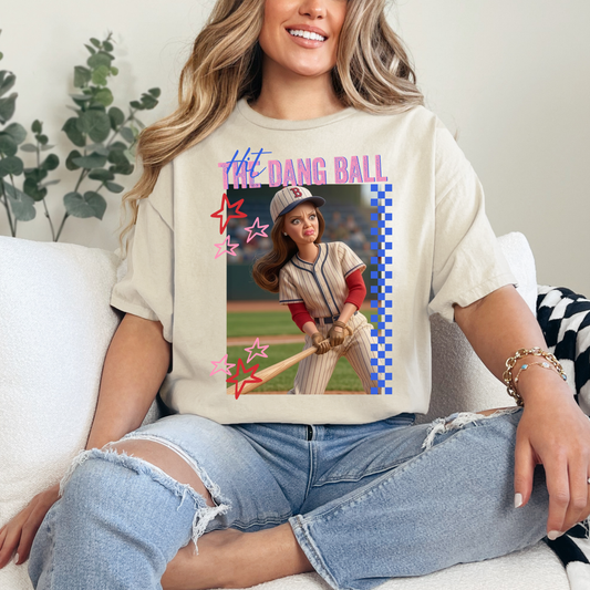 Hit That Dang Ball Baseball Mom Shirt | Funny Baseball Tee | Game Day Shirt | Sports Mom Tee | Cute Boutique Tee