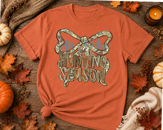 Hunting Season Camo Bow Graphic T-Shirt