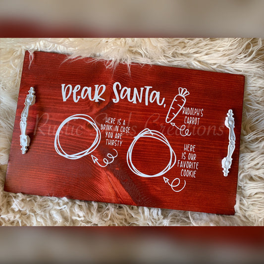 Dear Santa Snack Trays - Santa’s Tray - Santa’s Cookies and Milk, Carrots For Rudolph