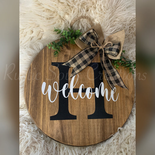 Personalized Welcome Door Hanger / Welcome Door Sign