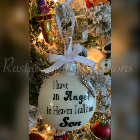 Memorial Angel in Heaven Ornament | Angel Ornament | Keepsake Christmas Ornament | I Have An Angel In Heaven | Tribute Gift