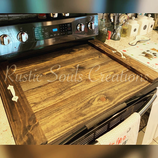 Wood Stove Covers | Wood Noodle Boards | Rustic Stove Top Cover | Wood Kitchen Stove Cover | Farmhouse Stove Cover