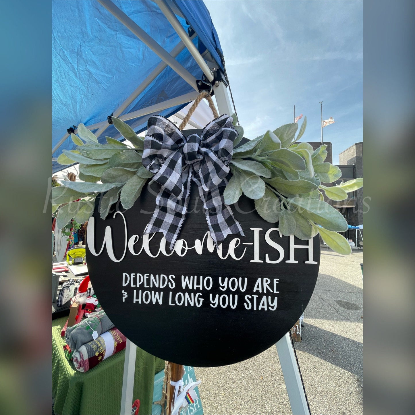 Personalized Welcome-ISH Door Hanger | Welcome-ISH Door Sign | Front Door Sign | Farmhouse | Funny Door Sign