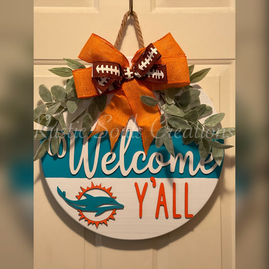 Football Welcome Door Hanger | Welcome Door Sign | Sports Fan Door Sign| Man Cave Décor
