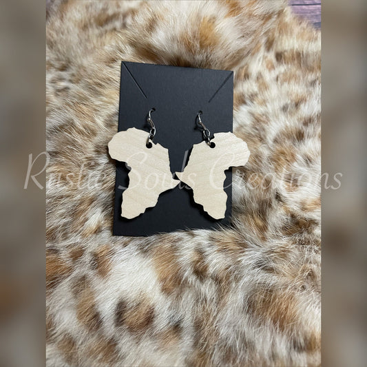 African Map Earrings | Africa Earrings | African Map Stud Earrings | Afrocentric Earrings