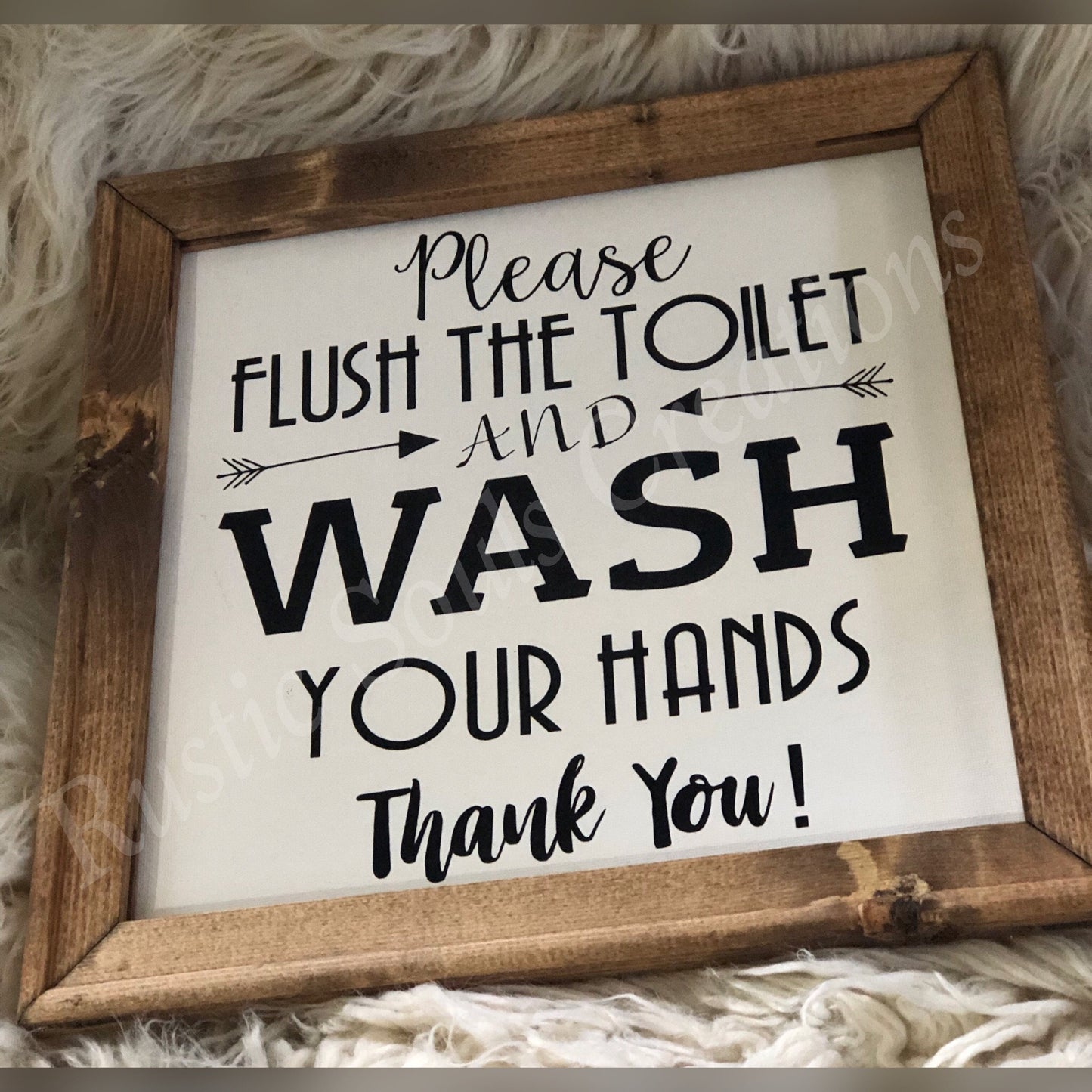 Please Flush the Toilet & Wash Your Hands | Bathroom Sign