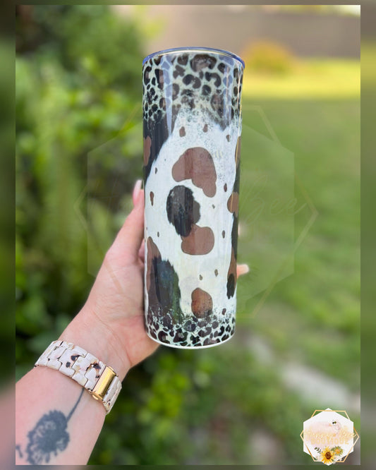 Cow Print and Cheetah Tumbler | Custom Tumbler