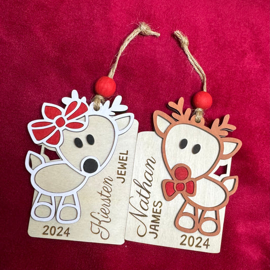 Reindeer Christmas Ornament | Personalized Ornaments | Kids Christmas Ornaments