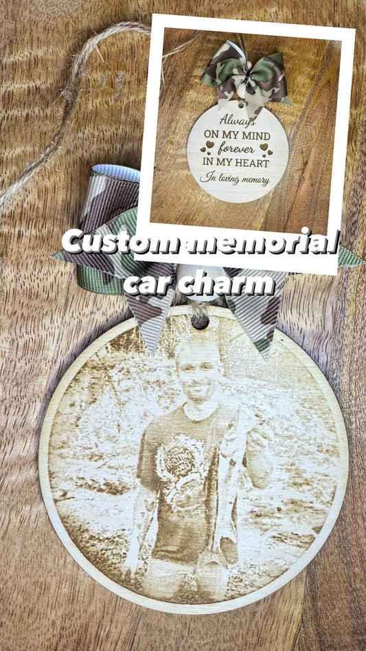 Memorial Car Charms | Custom In Loving Memory Ornaments | Pet Memorial Ornaments