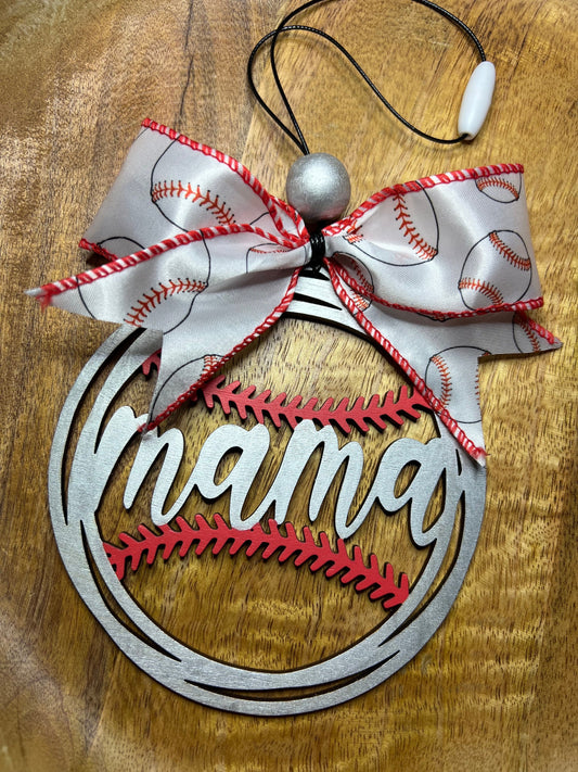 Baseball Mama Car Charm | Name Ornament | Car Accessories | Customized Car Charm | Sports Mama Car Charms