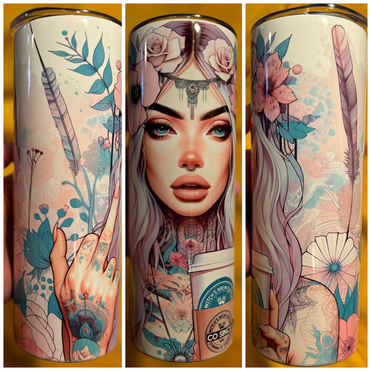 Goddess Tumbler | Badass Btch Tumbler | 20oz Straight Tumblers | Gift for Her | Coffee Tumbler