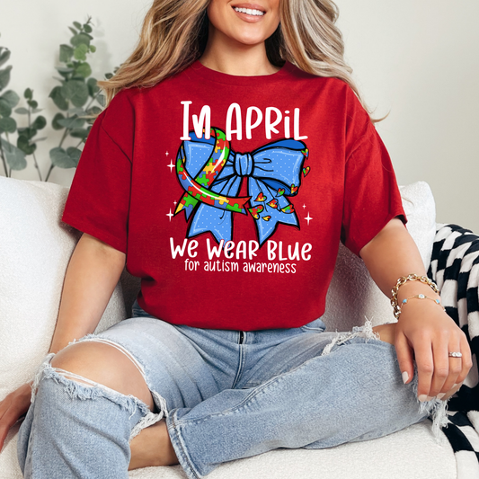 Autism Awareness Shirt | In April We Wear Blue | Accept Understand Love | Puzzle Piece Tee