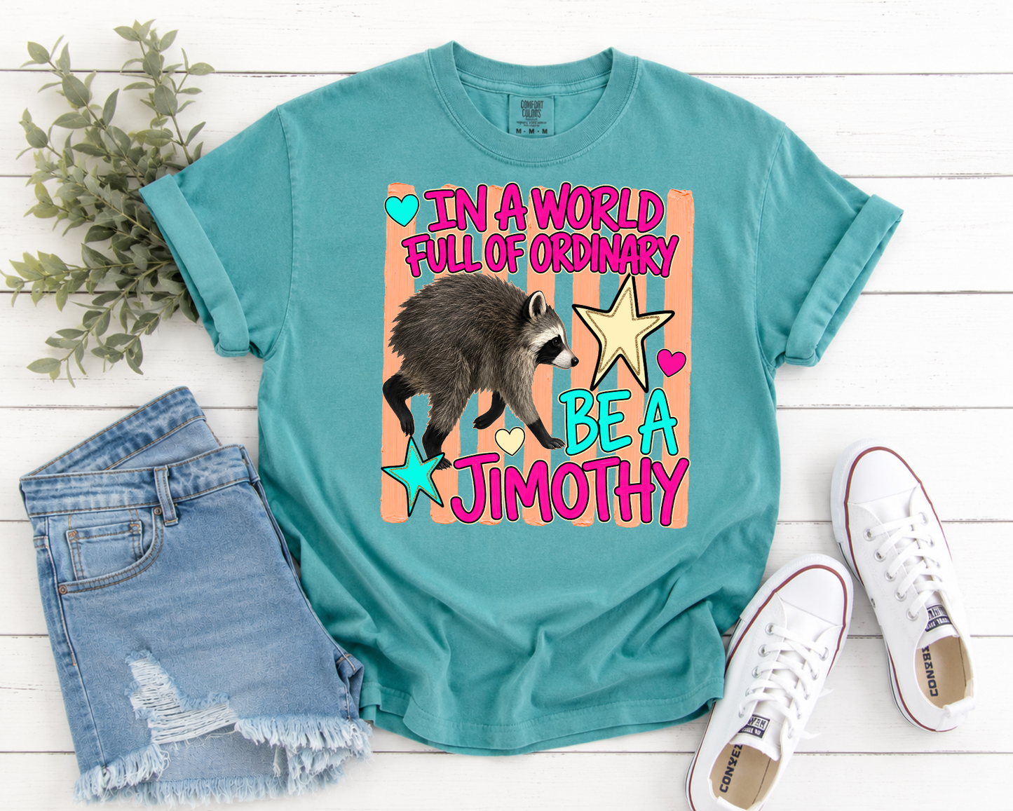 Stay Weird Raccoon Comfort Colors Graphic T-Shirt | Cute Jimothy Raccoon Tee | Funny Animal Lover Shirt | Unisex Vintage Tee