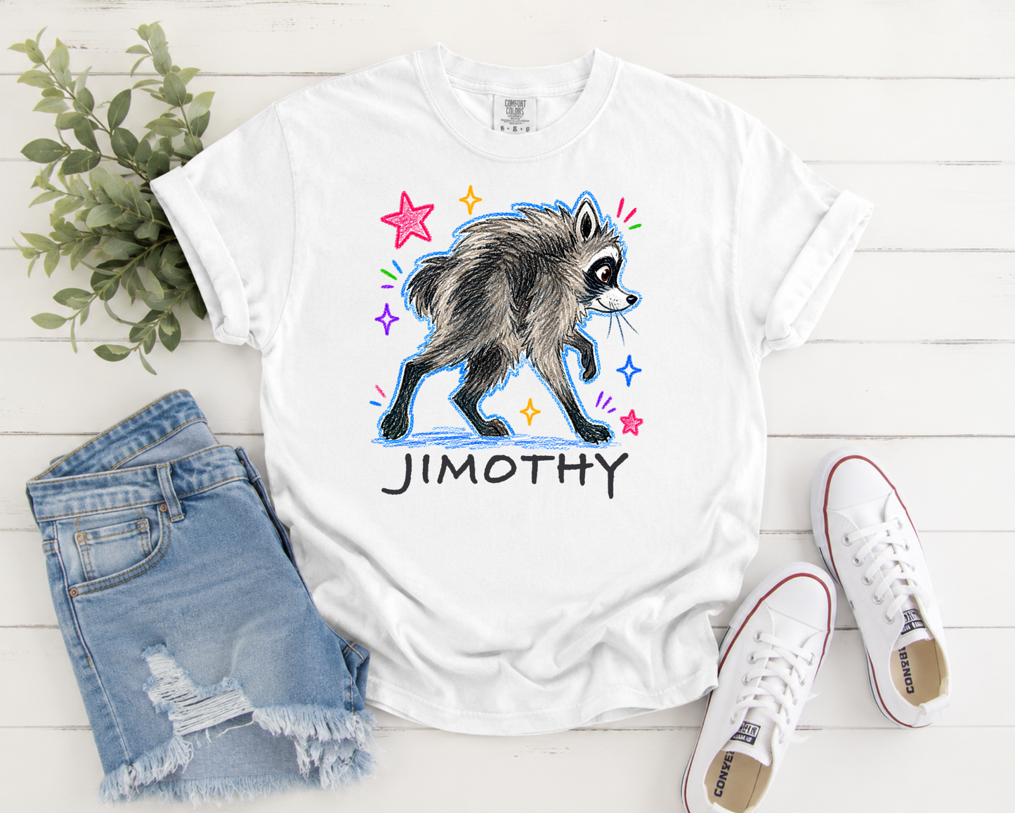 Stay Weird Raccoon Comfort Colors Graphic T-Shirt | Cute Jimothy Raccoon Tee | Funny Animal Lover Shirt | Unisex Vintage Tee