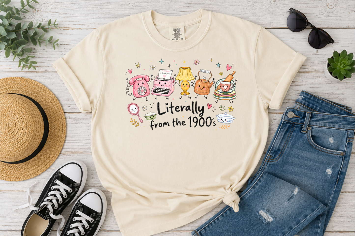 Literally From the 1900s Funny Retro Graphic Tee | Vintage Nostalgia Shirt | Cute 90s & Gen X Gift | Boutique Graphic T-Shirt