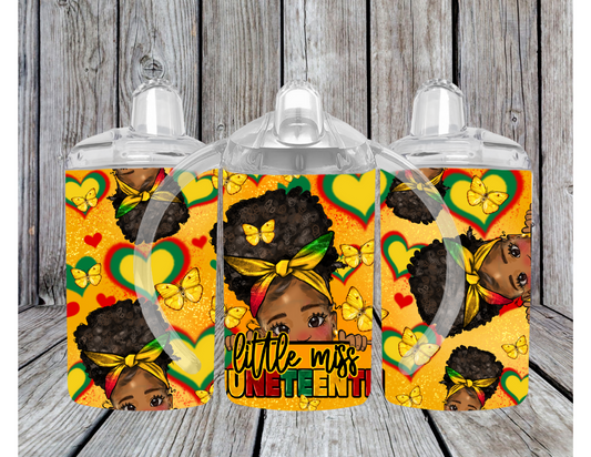 Melanin Poppin Kids Tumblers | Little Miss Juneteenth Tumbler | Custom Sippy Tumblers  | Cute Kid Sippy Tumblers | Sippy Tumblers