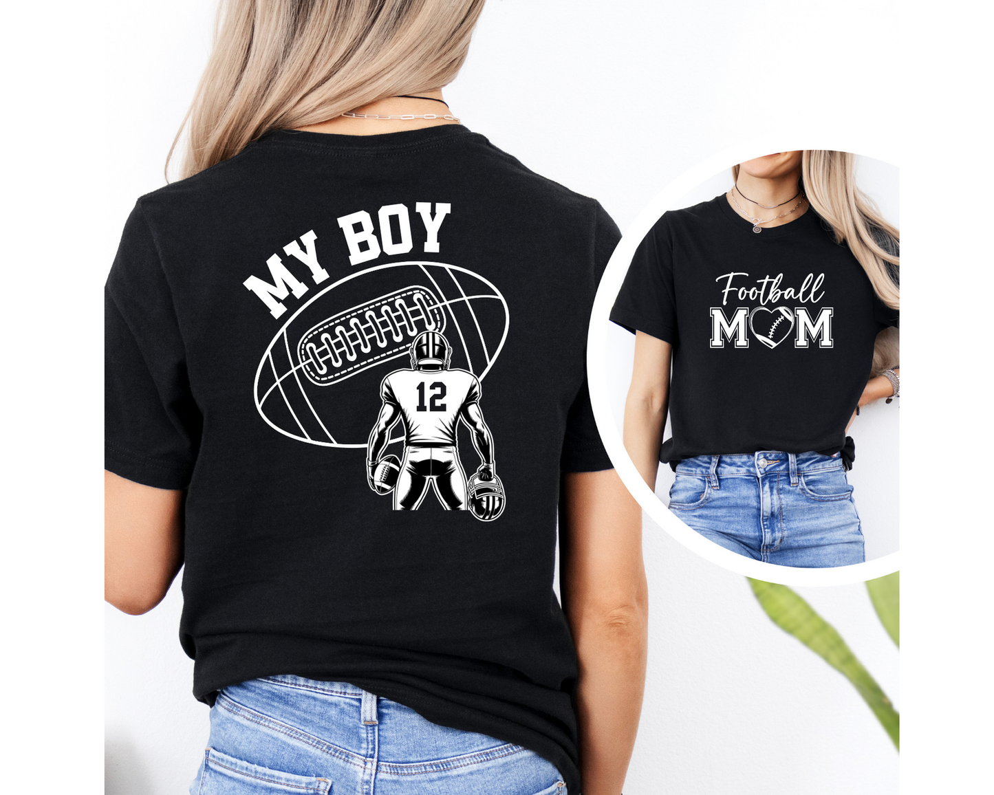 Personalized Football Mom Shirt – My Boy or Those Are My Boys Custom Jersey Number T-Shirt