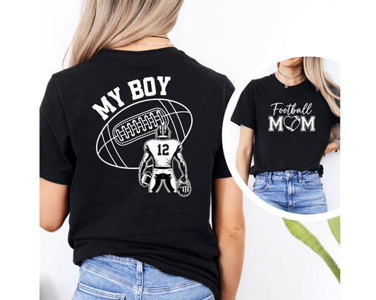 Personalized Football Mom Shirt – My Boy or Those Are My Boys Custom Jersey Number T-Shirt