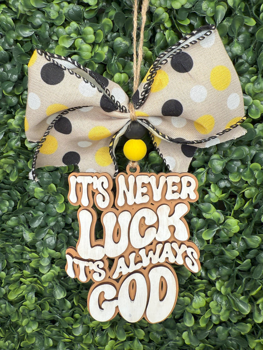 Never Luck Always God Car Charm |  Car Charm | Car Accessories | Perfect Gift