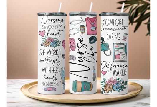 Nurse Life Tumbler | Nursing Tumblers | 20oz Tumblers