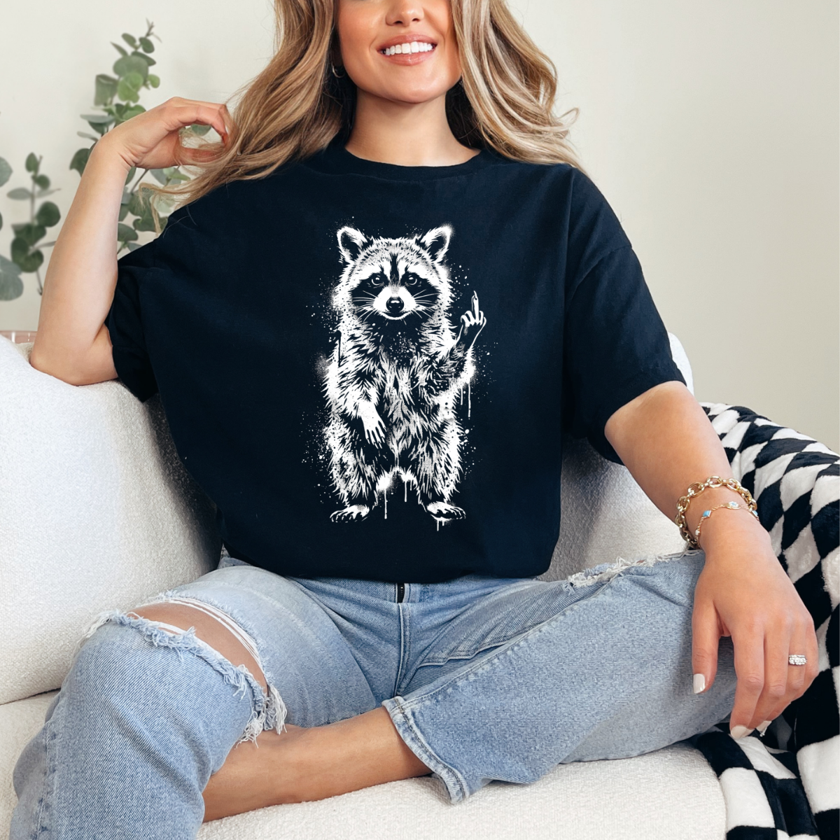 Raccoon Attitude Graphic Tee – Funny Sarcastic Shirt