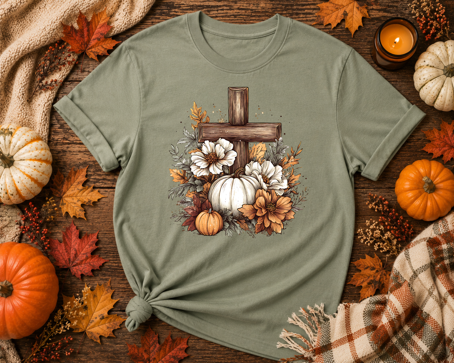 Fall-O-Ween Jesus Christian Pumpkin Shirt | Matthew 4:19 Fall Graphic Tee | Faith-Based Autumn T-Shirt | Thanksgiving Christian Apparel