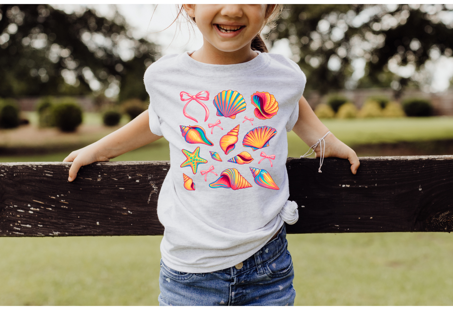 Kids Summer Vibes | Seashells | Strawberry Goose | Strawberry Bows | Sublimation Tees