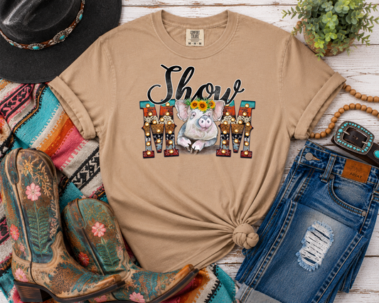 Show Mom & Show Mama Livestock Graphic Tee | Pig Show Mom Western Shirt