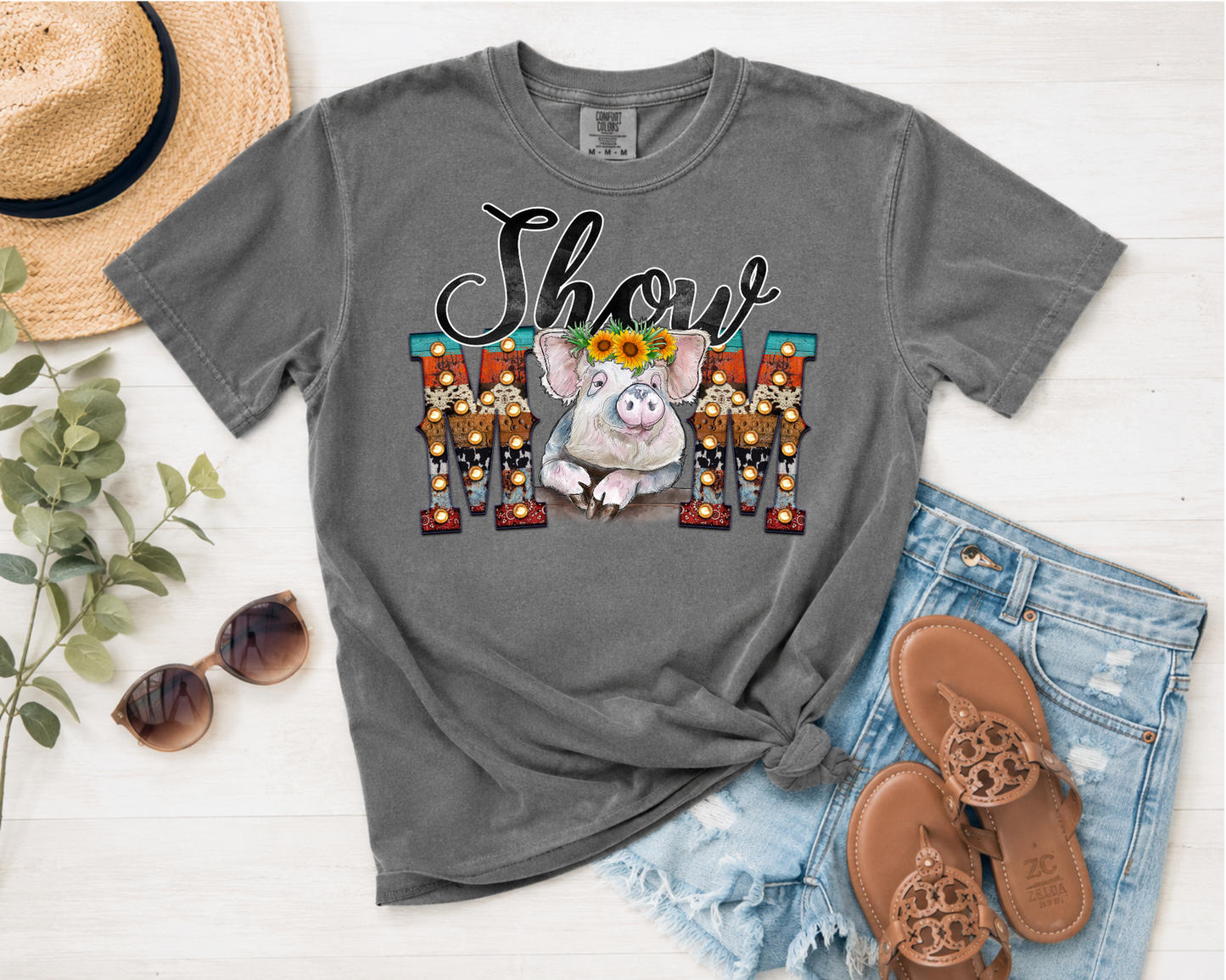 Show Mom & Show Mama Livestock Graphic Tee | Pig Show Mom Western Shirt