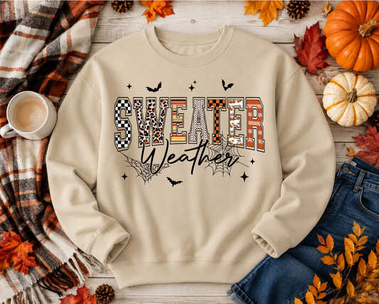 Sweater Weather Sweatshirt | Fall Sweatshirt| Halloween Sweatshirt | DTF Designs