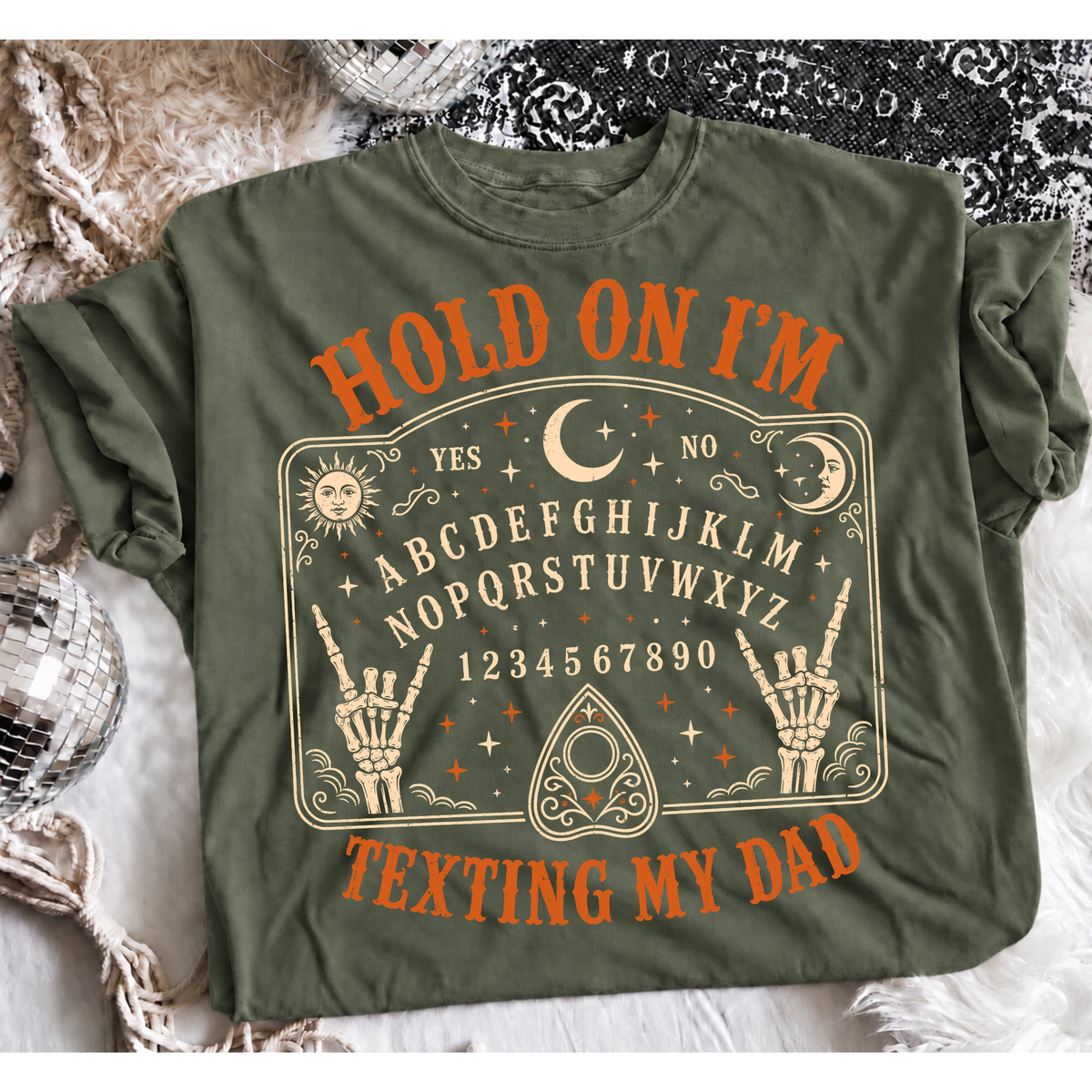 Hold On I’m Texting My Mom or Dad | Spirit Board Graphic Tee