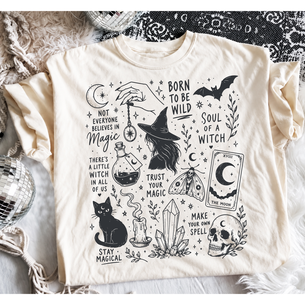 Witchy Vibes Graphic Tee | Stay Magical Halloween Shirt